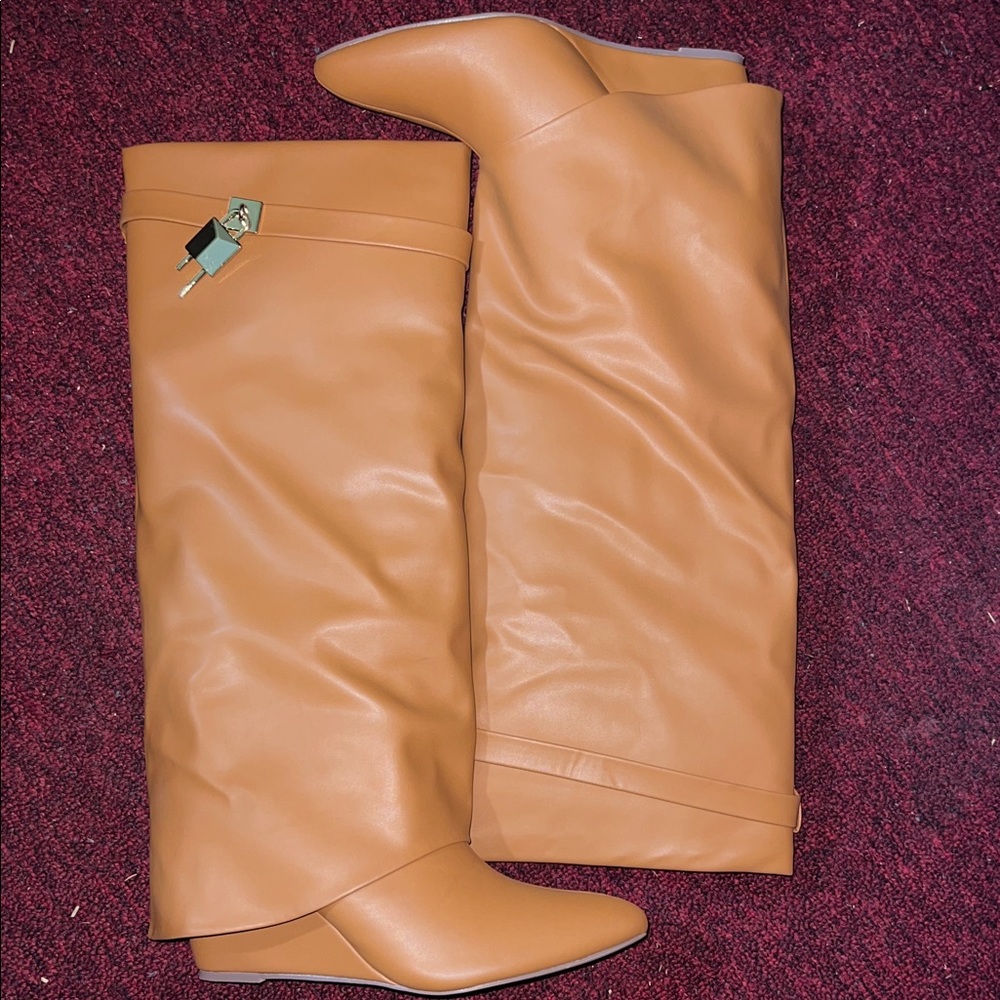 Fashion Nova Tan Over the Knee Boots